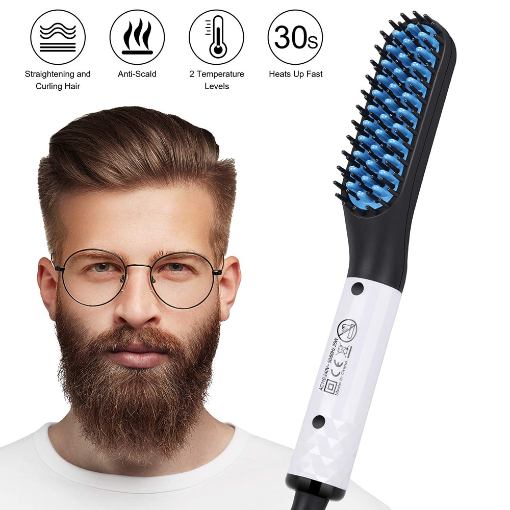 Hair straightener brush