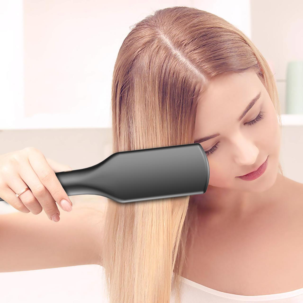 Woman with a Hot Straightening Brush Stock Photo - Image of care ...