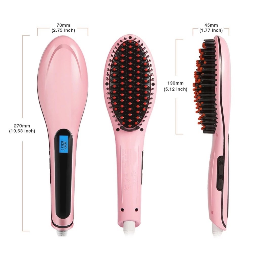 Electronic Comb Lcd Flat Iron Comb Hair Brush Stylish Hair Straightener ...