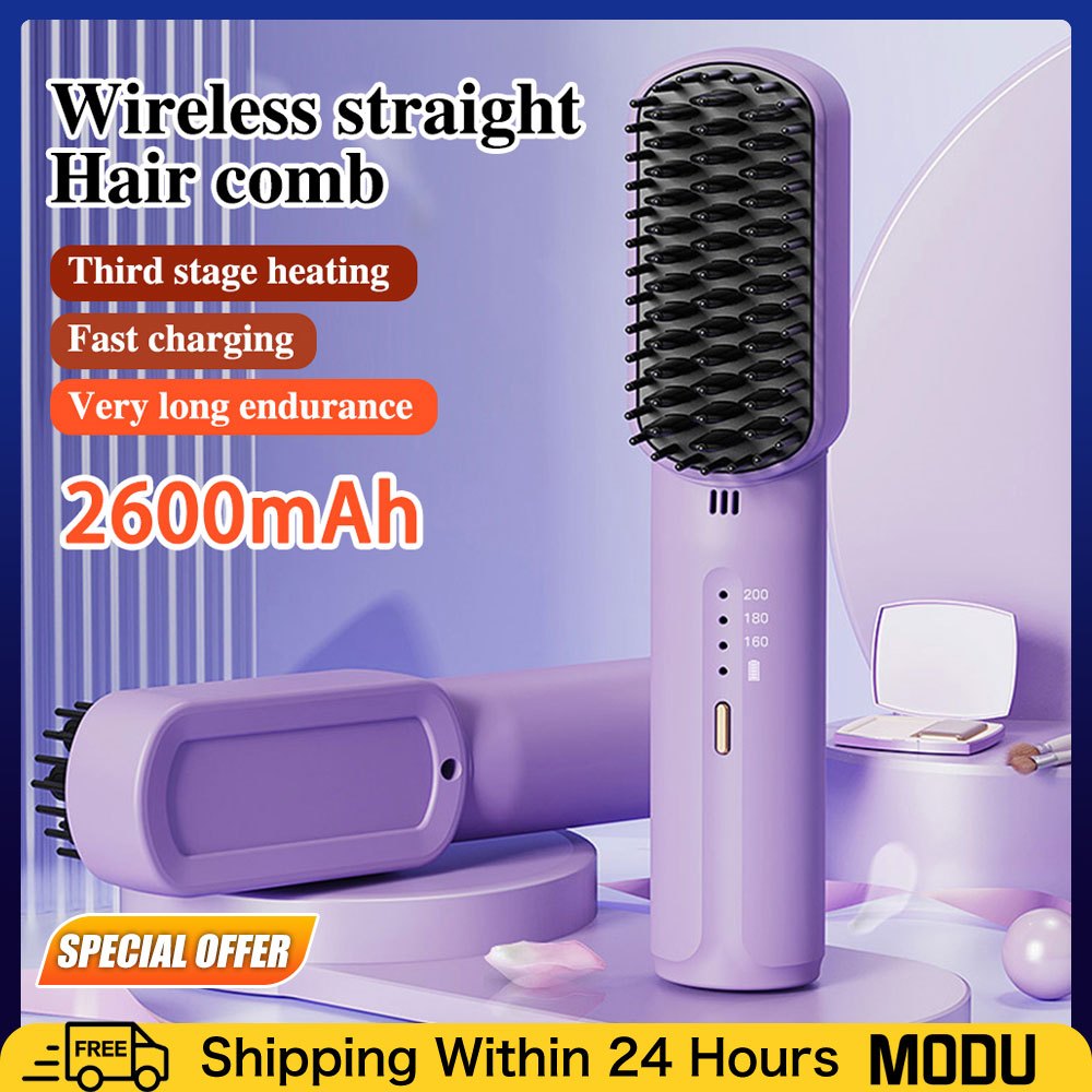 Wireless Ionic Straightening Comb Negative Ion Hair Brush Straightener ... Wireless Ionic Straightening Comb Negative Ion Hair Brush Straightener ...