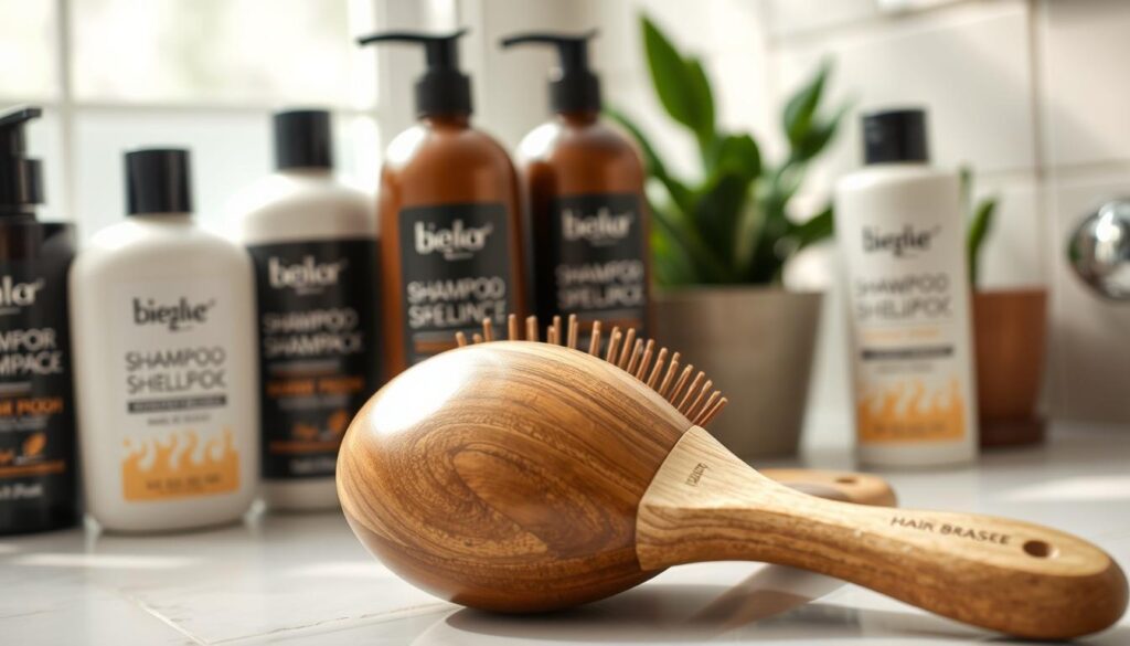 hair products and brush care