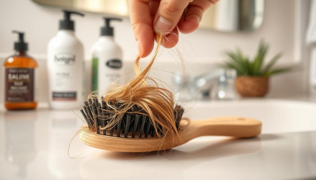 removing hair from brush
